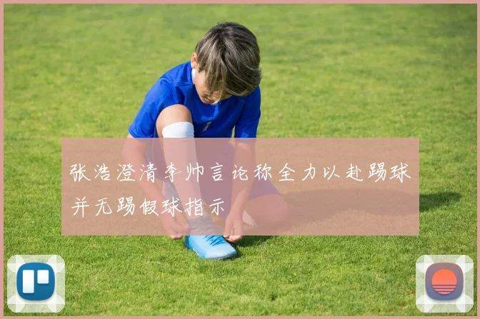 张浩澄清李帅言论称全力以赴踢球并无踢假球指示